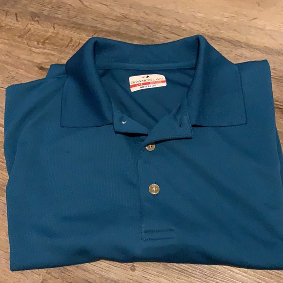 Large Men’s Grand Slam airflow Blue Polo - Picture 2 of 6